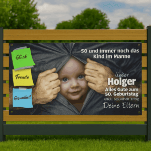 Banner zum Geburtstag – individuell gestalten mit Zahl, Text & Bild