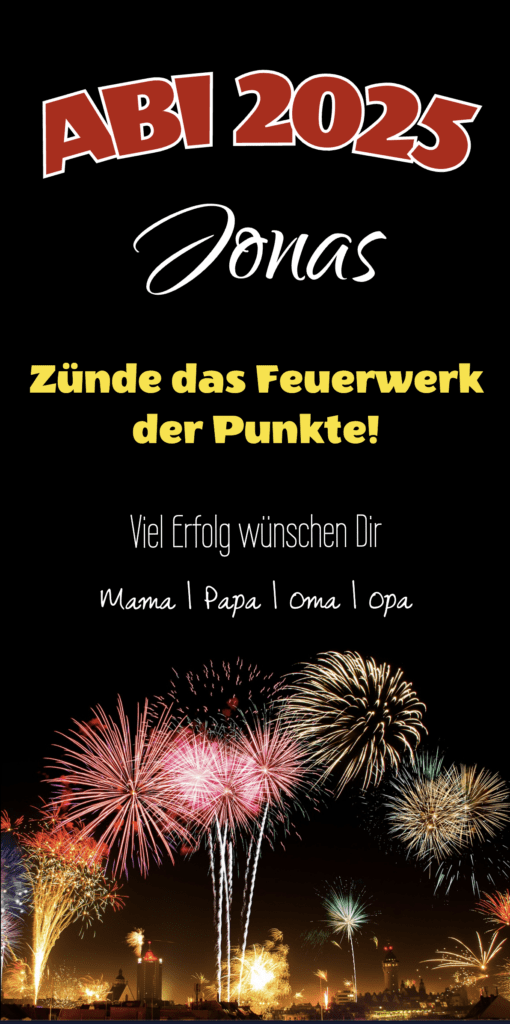 abibanner-feuerwerk-abiplakat Abiposter gestalten mit Feuerwerk, schwarz und gelb-roter Schrift