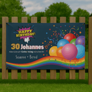Geburtstagsbanner zum 30 Geburtstag – mit Wunschtext gestalten
