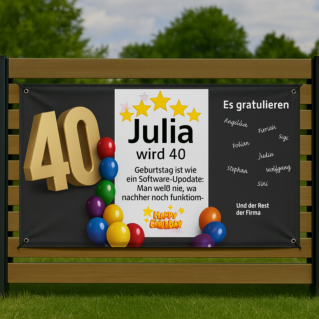 geburtstag-40-geburtstagsbanner-bannerdruck-werbebanner Geburtstagsbanner mit Foto – individuell gestaltbar online