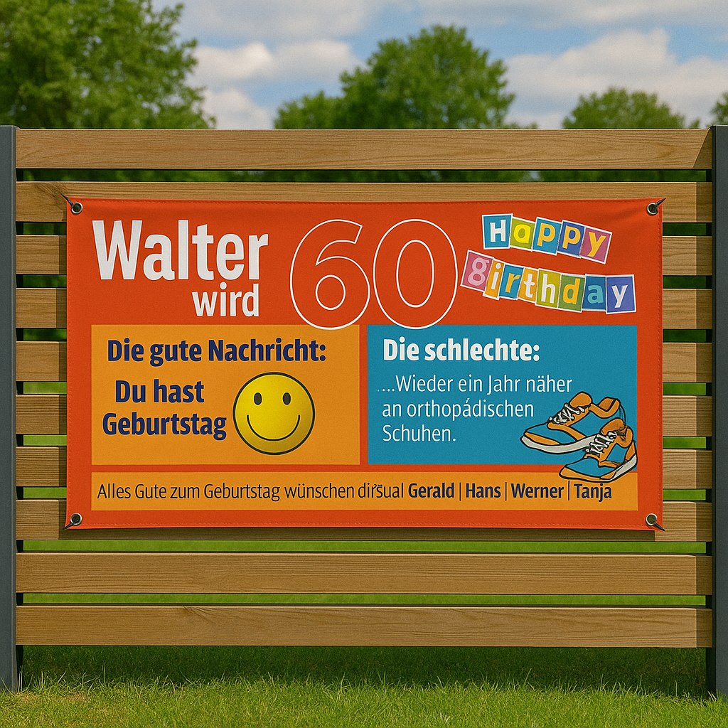 geburtstag-60-bannerdruck-geburtstagsbanner Geburtstagsbanner 60 – online mit Foto und Text gestalten