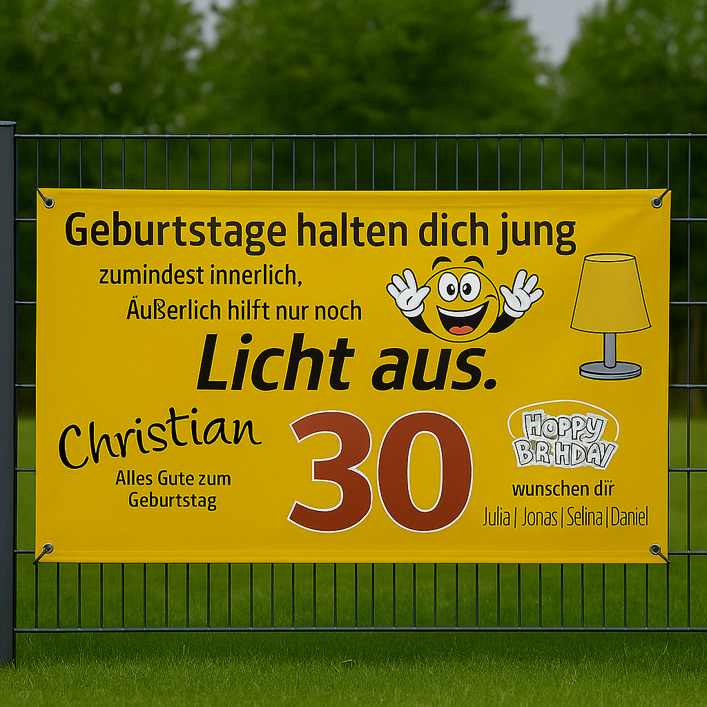 geburtstagsbanner-30-bannerdruck-banner-drucken Geburtstagsbanner 30 – online gestalten mit Foto und Text